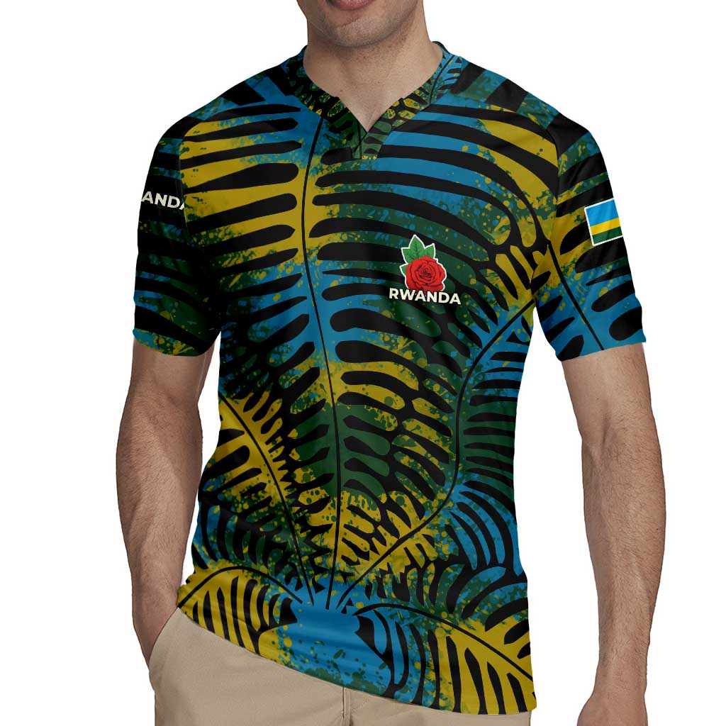 Rwanda Rugby Jersey with Gorilla Family Kwita Izina Leaf Jungle Spirit