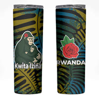 Rwanda Skinny Tumbler with Gorilla Family Kwita Izina Leaf Jungle Spirit