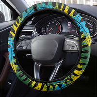 Rwanda Steering Wheel Cover with Gorilla Family Kwita Izina Leaf Jungle Spirit