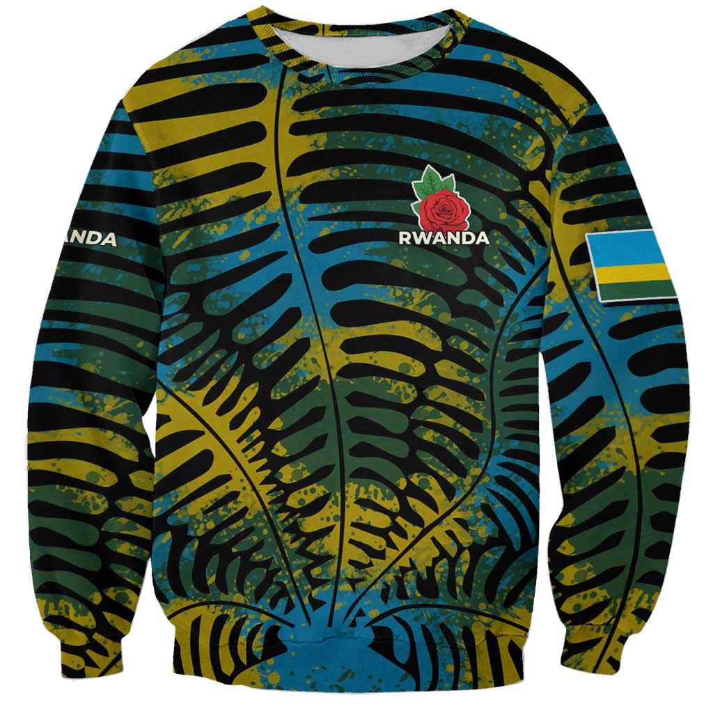 Rwanda Sweatshirt with Gorilla Family Kwita Izina Leaf Jungle Spirit