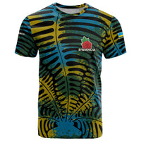 Rwanda T Shirt with Gorilla Family Kwita Izina Leaf Jungle Spirit