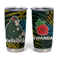 Rwanda Tumbler Cup with Gorilla Family Kwita Izina Leaf Jungle Spirit