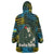 Rwanda Wearable Blanket Hoodie with Gorilla Family Kwita Izina Leaf Jungle Spirit