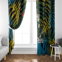Rwanda Window Curtain with Gorilla Family Kwita Izina Leaf Jungle Spirit