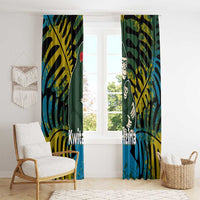 Rwanda Window Curtain with Gorilla Family Kwita Izina Leaf Jungle Spirit