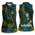 Rwanda Women Sleeveless Polo Shirt with Gorilla Family Kwita Izina Leaf Jungle Spirit