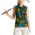 Rwanda Women Sleeveless Polo Shirt with Gorilla Family Kwita Izina Leaf Jungle Spirit