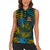 Rwanda Women Sleeveless Polo Shirt with Gorilla Family Kwita Izina Leaf Jungle Spirit