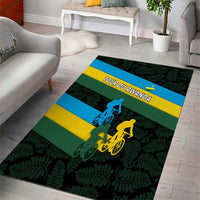 Rwanda Area Rug with Tour du Rwanda Cycling Race Flag Stripe Spirit