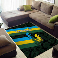 Rwanda Area Rug with Tour du Rwanda Cycling Race Flag Stripe Spirit