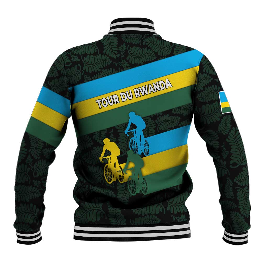 Rwanda Baseball Jacket with Tour du Rwanda Cycling Race Flag Stripe Spirit