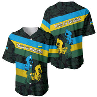 Rwanda Baseball Jersey with Tour du Rwanda Cycling Race Flag Stripe Spirit