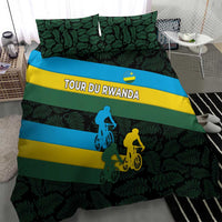 Rwanda Bedding Set with Tour du Rwanda Cycling Race Flag Stripe Spirit