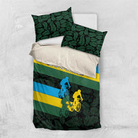 Rwanda Bedding Set with Tour du Rwanda Cycling Race Flag Stripe Spirit