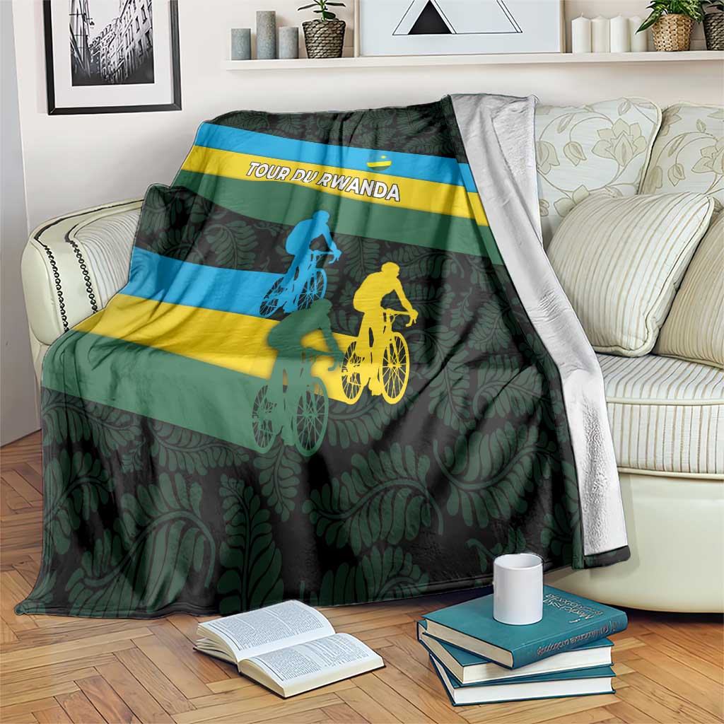 Rwanda Blanket with Tour du Rwanda Cycling Race Flag Stripe Spirit