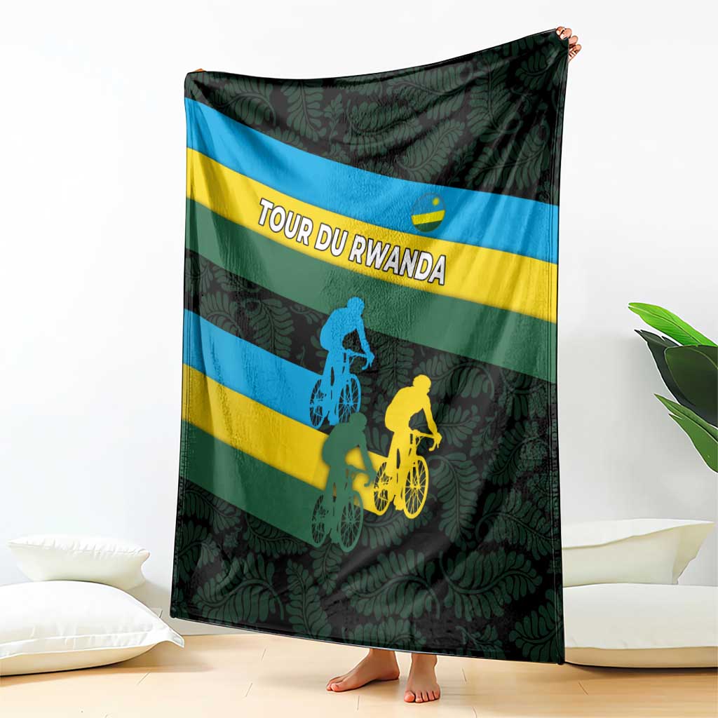 Rwanda Blanket with Tour du Rwanda Cycling Race Flag Stripe Spirit
