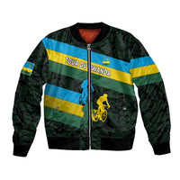 Rwanda Bomber Jacket with Tour du Rwanda Cycling Race Flag Stripe Spirit