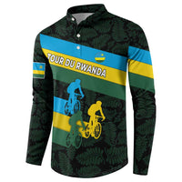 Rwanda Button Sweatshirt with Tour du Rwanda Cycling Race Flag Stripe Spirit