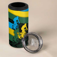 Rwanda 4 in 1 Can Cooler Tumbler with Tour du Rwanda Cycling Race Flag Stripe Spirit
