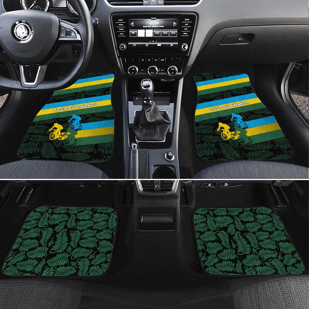 Rwanda Car Mats with Tour du Rwanda Cycling Race Flag Stripe Spirit