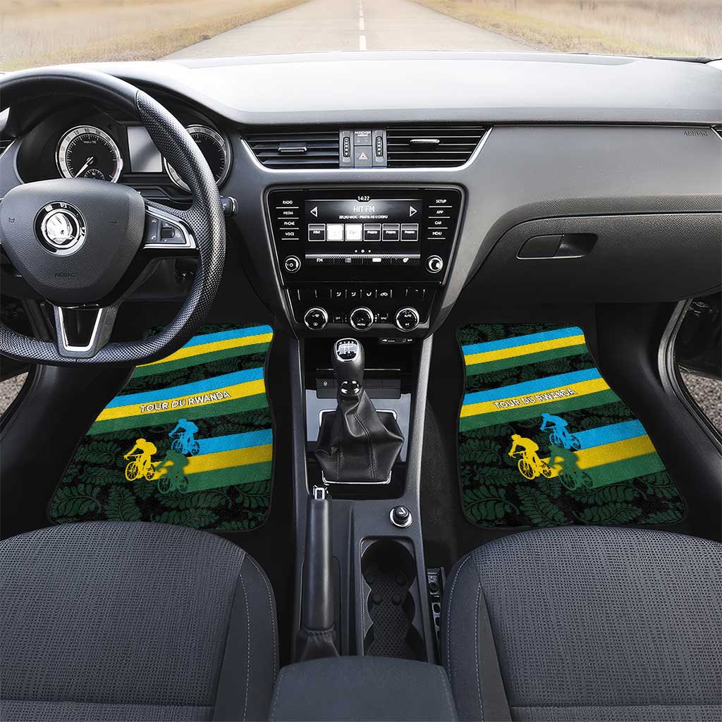 Rwanda Car Mats with Tour du Rwanda Cycling Race Flag Stripe Spirit