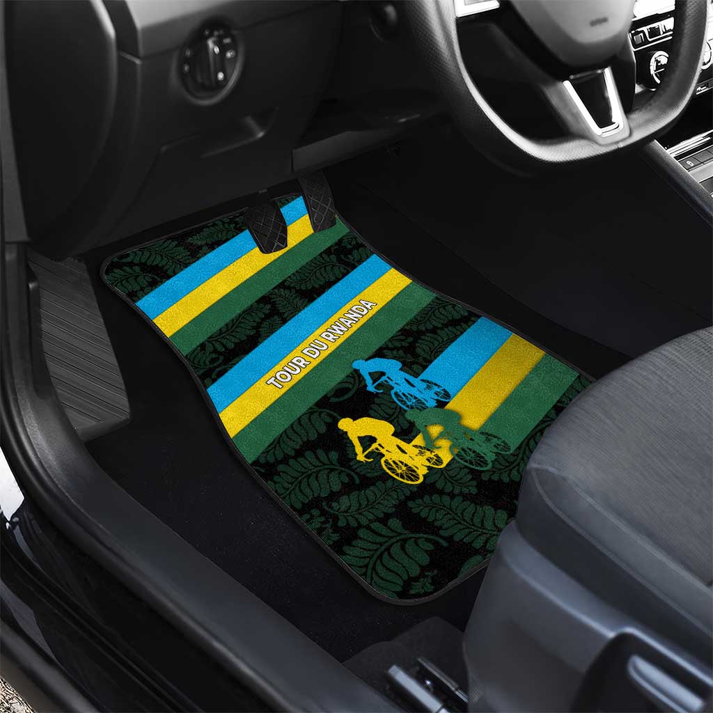 Rwanda Car Mats with Tour du Rwanda Cycling Race Flag Stripe Spirit