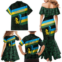 Rwanda Family Matching Mermaid Dress and Hawaiian Shirt with Tour du Rwanda Cycling Race Flag Stripe Spirit