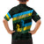 Rwanda Family Matching Off The Shoulder Long Sleeve Dress and Hawaiian Shirt with Tour du Rwanda Cycling Race Flag Stripe Spirit