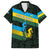 Rwanda Family Matching Off The Shoulder Long Sleeve Dress and Hawaiian Shirt with Tour du Rwanda Cycling Race Flag Stripe Spirit