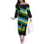 Rwanda Family Matching Off The Shoulder Long Sleeve Dress and Hawaiian Shirt with Tour du Rwanda Cycling Race Flag Stripe Spirit