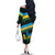 Rwanda Family Matching Off The Shoulder Long Sleeve Dress and Hawaiian Shirt with Tour du Rwanda Cycling Race Flag Stripe Spirit