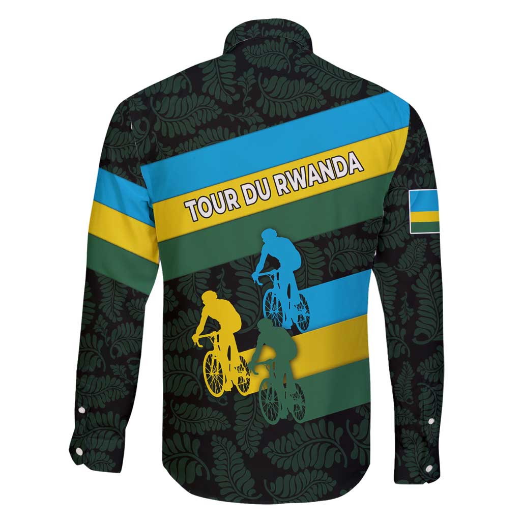 Rwanda Family Matching Off Shoulder Maxi Dress and Hawaiian Shirt with Tour du Rwanda Cycling Race Flag Stripe Spirit