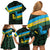 Rwanda Family Matching Off Shoulder Short Dress and Hawaiian Shirt with Tour du Rwanda Cycling Race Flag Stripe Spirit