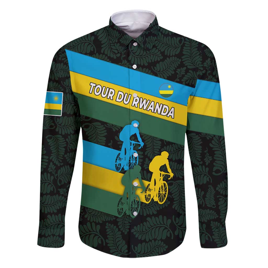Rwanda Family Matching Puletasi and Hawaiian Shirt with Tour du Rwanda Cycling Race Flag Stripe Spirit