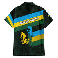 Rwanda Family Matching Short Sleeve Bodycon Dress and Hawaiian Shirt with Tour du Rwanda Cycling Race Flag Stripe Spirit