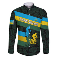 Rwanda Family Matching Short Sleeve Bodycon Dress and Hawaiian Shirt with Tour du Rwanda Cycling Race Flag Stripe Spirit