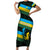 Rwanda Family Matching Short Sleeve Bodycon Dress and Hawaiian Shirt with Tour du Rwanda Cycling Race Flag Stripe Spirit