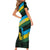 Rwanda Family Matching Short Sleeve Bodycon Dress and Hawaiian Shirt with Tour du Rwanda Cycling Race Flag Stripe Spirit