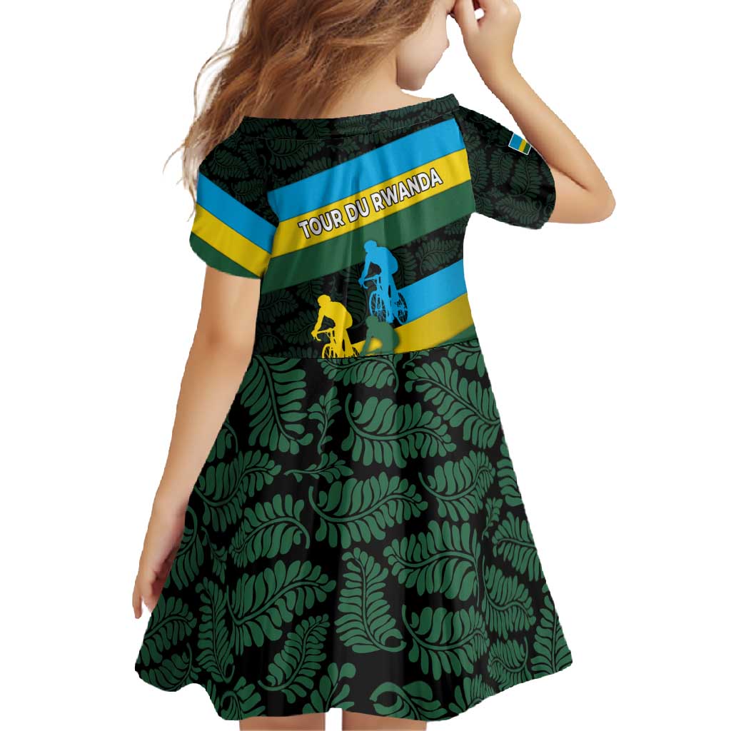Rwanda Family Matching Summer Maxi Dress and Hawaiian Shirt with Tour du Rwanda Cycling Race Flag Stripe Spirit