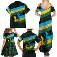 Rwanda Family Matching Summer Maxi Dress and Hawaiian Shirt with Tour du Rwanda Cycling Race Flag Stripe Spirit