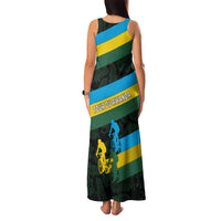Rwanda Family Matching Tank Maxi Dress and Hawaiian Shirt with Tour du Rwanda Cycling Race Flag Stripe Spirit