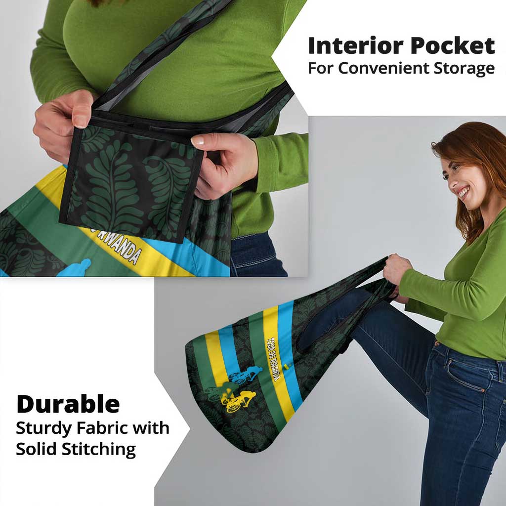 Rwanda Grocery Bag with Tour du Rwanda Cycling Race Flag Stripe Spirit