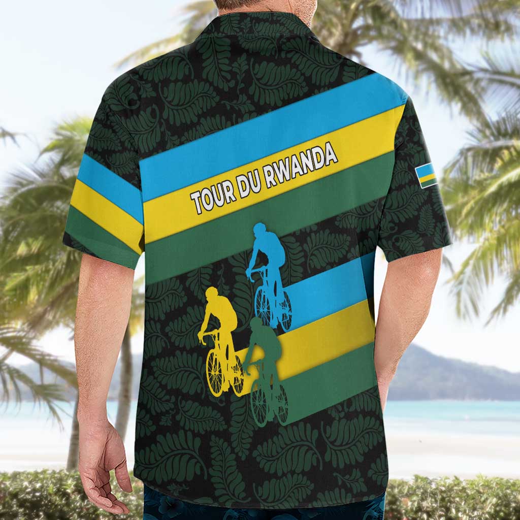Rwanda Hawaiian Shirt with Tour du Rwanda Cycling Race Flag Stripe Spirit