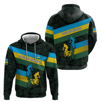 Rwanda Hoodie with Tour du Rwanda Cycling Race Flag Stripe Spirit