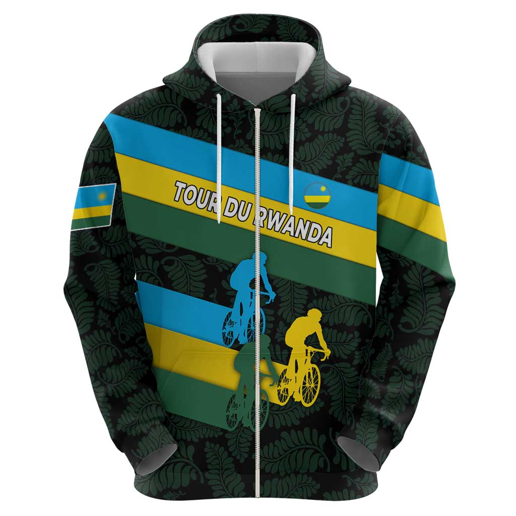 Rwanda Hoodie with Tour du Rwanda Cycling Race Flag Stripe Spirit