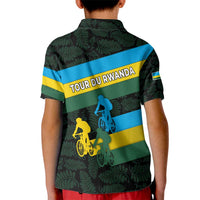 Rwanda Kid Polo Shirt with Tour du Rwanda Cycling Race Flag Stripe Spirit