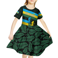 Rwanda Kid Short Sleeve Dress with Tour du Rwanda Cycling Race Flag Stripe Spirit