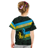 Rwanda Kid T Shirt with Tour du Rwanda Cycling Race Flag Stripe Spirit