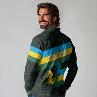 Rwanda Long Sleeve Polo Shirt with Tour du Rwanda Cycling Race Flag Stripe Spirit