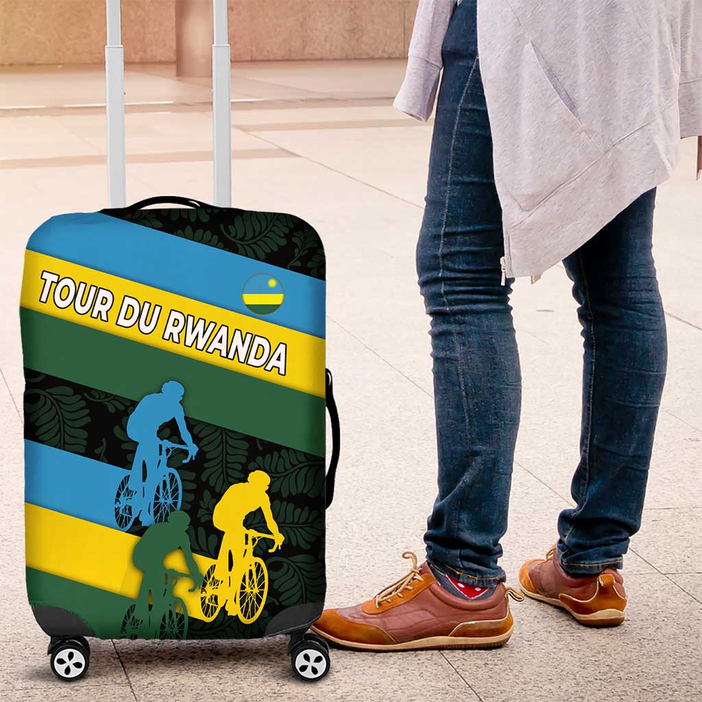 Rwanda Luggage Cover with Tour du Rwanda Cycling Race Flag Stripe Spirit